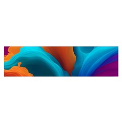 Colorful Fluid Art Abstract Modern Oblong Satin Scarf (16  X 60 ) by Ravend