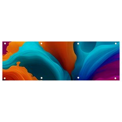 Colorful Fluid Art Abstract Modern Banner And Sign 9  X 3  by Ravend