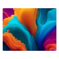 Colorful Fluid Art Abstract Modern Premium Plush Fleece Blanket (large) by Ravend