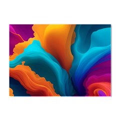 Colorful Fluid Art Abstract Modern Crystal Sticker (a4) by Ravend