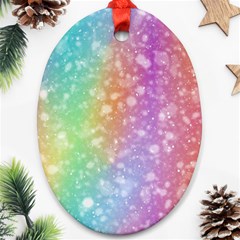 Rainbow Colors Spectrum Background Ornament (oval) by Ravend