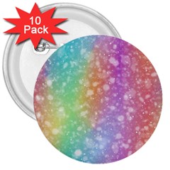 Rainbow Colors Spectrum Background 3  Buttons (10 Pack)  by Ravend