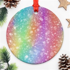 Rainbow Colors Spectrum Background Round Ornament (two Sides)