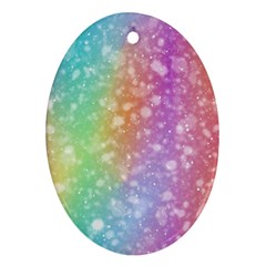 Rainbow Colors Spectrum Background Oval Ornament (two Sides) by Ravend