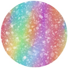 Rainbow Colors Spectrum Background Wooden Puzzle Round by Ravend