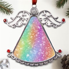 Rainbow Colors Spectrum Background Metal Angel With Crystal Ornament by Ravend