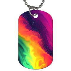 Rainbow Colorful Abstract Galaxy Dog Tag (two Sides) by Ravend