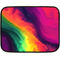 Rainbow Colorful Abstract Galaxy Fleece Blanket (mini) by Ravend