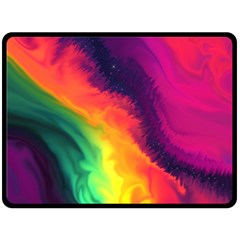 Rainbow Colorful Abstract Galaxy Fleece Blanket (large) by Ravend