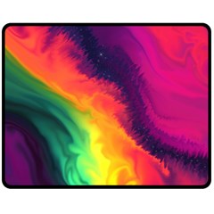 Rainbow Colorful Abstract Galaxy Fleece Blanket (medium) by Ravend