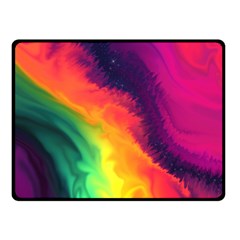 Rainbow Colorful Abstract Galaxy Fleece Blanket (small) by Ravend