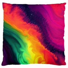 Rainbow Colorful Abstract Galaxy Large Cushion Case (two Sides) by Ravend