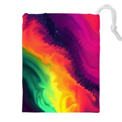 Rainbow Colorful Abstract Galaxy Drawstring Pouch (5xl)