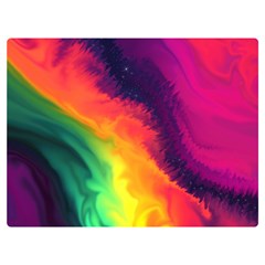 Rainbow Colorful Abstract Galaxy Two Sides Premium Plush Fleece Blanket (extra Small) by Ravend