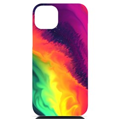 Rainbow Colorful Abstract Galaxy Iphone 14 Plus Black Uv Print Case by Ravend