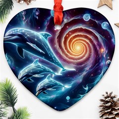 Dolphins Fantasy Ornament (heart) by Ravend