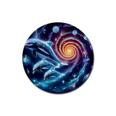 Dolphins Fantasy Rubber Coaster (round) by Ravend