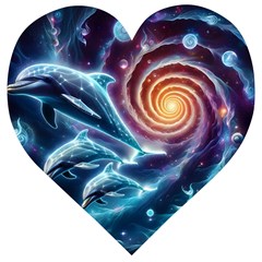 Dolphins Fantasy Wooden Puzzle Heart by Ravend