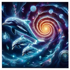 Dolphins Fantasy Wooden Puzzle Square by Ravend