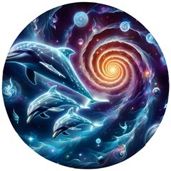 Dolphins Fantasy Wooden Puzzle Round by Ravend