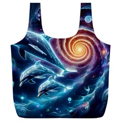 Dolphins Fantasy Full Print Recycle Bag (xxl) by Ravend