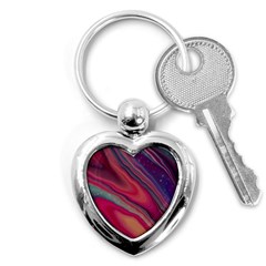 Stars Shimmering Galaxy Ocean Key Chain (heart) by Ravend