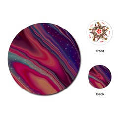 Stars Shimmering Galaxy Ocean Playing Cards Single Design (round) by Ravend