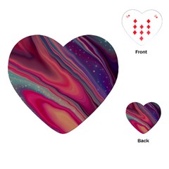 Stars Shimmering Galaxy Ocean Playing Cards Single Design (heart) by Ravend