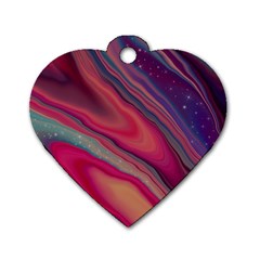 Stars Shimmering Galaxy Ocean Dog Tag Heart (one Side) by Ravend