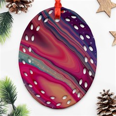 Stars Shimmering Galaxy Ocean Ornament (oval Filigree)