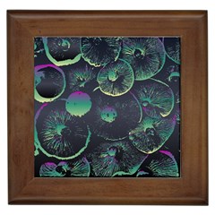 Psychedelic Mushrooms Background Framed Tile by Ravend