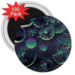 Psychedelic Mushrooms Background 3  Magnets (100 Pack) by Ravend