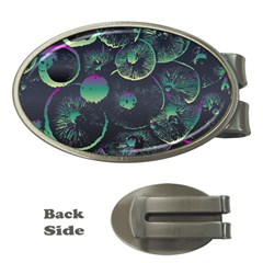 Psychedelic Mushrooms Background Money Clips (oval)  by Ravend