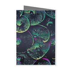 Psychedelic Mushrooms Background Mini Greeting Cards (pkg Of 8) by Ravend