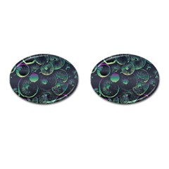 Psychedelic Mushrooms Background Cufflinks (oval) by Ravend