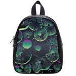 Psychedelic Mushrooms Background School Bag (Small) Front