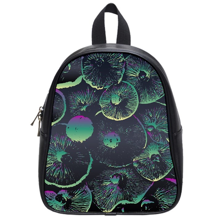 Psychedelic Mushrooms Background School Bag (Small)