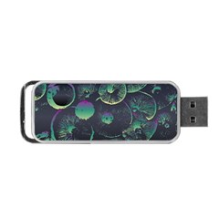 Psychedelic Mushrooms Background Portable Usb Flash (two Sides) by Ravend