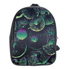 Psychedelic Mushrooms Background School Bag (xl) by Ravend