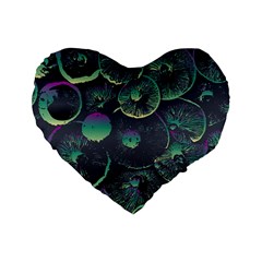 Psychedelic Mushrooms Background Standard 16  Premium Heart Shape Cushions by Ravend