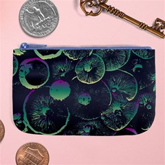 Psychedelic Mushrooms Background Large Coin Purse by Ravend