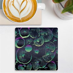 Psychedelic Mushrooms Background Uv Print Square Tile Coaster  by Ravend