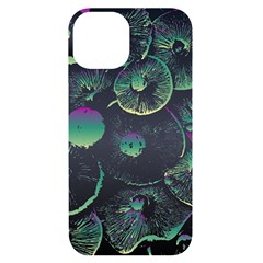 Psychedelic Mushrooms Background Iphone 14 Black Uv Print Case by Ravend