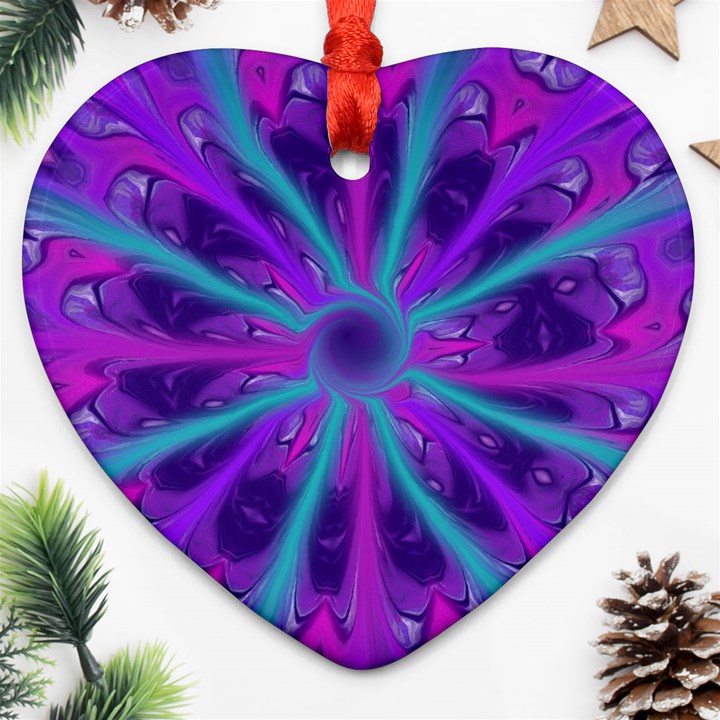 Wallpaper Tie Dye Pattern Ornament (Heart)