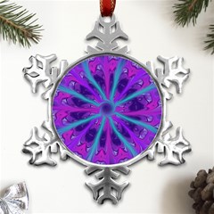 Wallpaper Tie Dye Pattern Metal Small Snowflake Ornament by Ravend