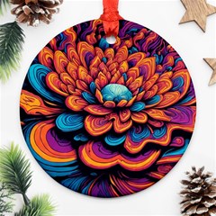 Flowers Painting Ornament (round) by Ravend