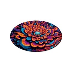 Flowers Painting Sticker (oval) by Ravend