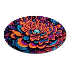 Flowers Painting Oval Magnet by Ravend