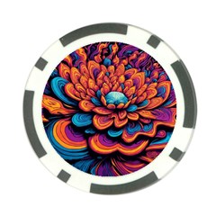 Flowers Painting Poker Chip Card Guard by Ravend