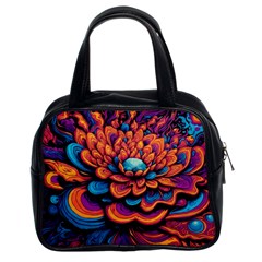 Flowers Painting Classic Handbag (two Sides) by Ravend